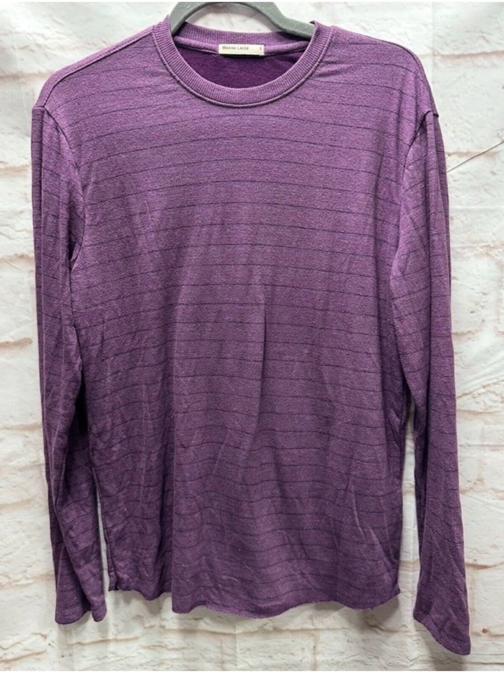 Marine‎ Layer men’s  Long-Sleeve Crewneck Shirt - Plum size small